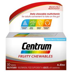 Centrum Fruity Chewables 30s Multivitamin Multimineral Food Supplement