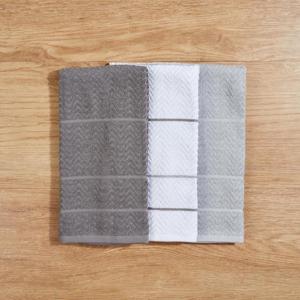 Morrisons Herringbone Grey Tea Towels 3 Pack