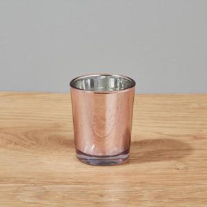 Morrisons Pink Speckle Glass Tealight Holder