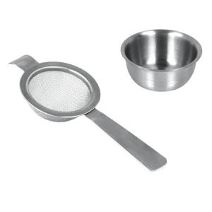 Metaltex Stainless Steel Tea Strainer with Drip Bowl