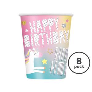 Magical Unicorn Birthday Cups 250ml