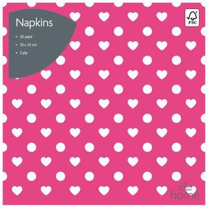 Morrisons Pink Heart Dot Napkins