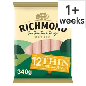 Richmond 12 Thin Pork Sausages 340G