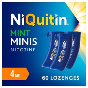 NiQuitin Mini Mint Lozenges 4mg, 60 Minis Stop Smoking Aid