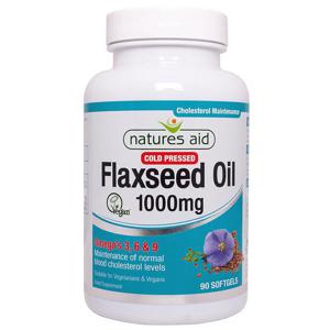 Natures Aid Vegetarian Flaxseed Oil 1000mg Capsules