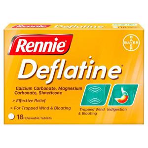 Rennie Deflatine Heartburn, Indigestion & Trapped Wind Relief Tablets