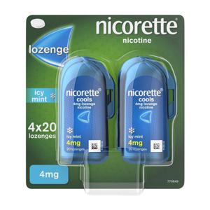 Nicorette Cools 4mg Lozenge- Icy Mint (Stop Smoking Aid)