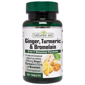 Natures Aid Ginger, Turmeric & Bromelain Tablets