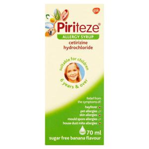 Piriteze Allergy Syrup Sugar Free Banana Flavour