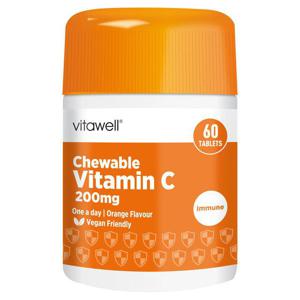 Vitawell Vitamin C Chewable Orange 60 Tablets