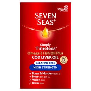 Seven Seas Cod Liver Oil High Strength Gelatine Free Omega-3 60 Caps