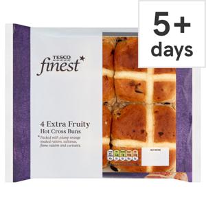 Tesco Finest 4 Extra Fruity Hot Cross Buns