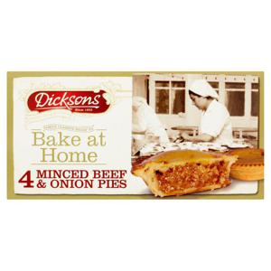 Dicksons Bake At Home 4 Minced Beef & Onion Pies