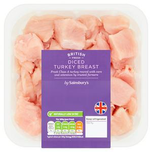 Sainsbury's Fresh British Turkey Diced Breast 500g