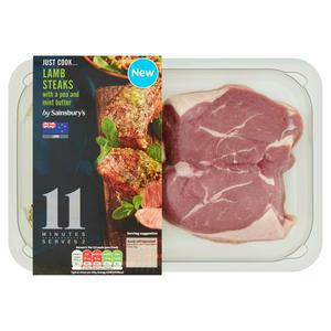 Sainsbury's Just Cook Lamb Steaks Pea & Mint Butter 300g (serves x2)