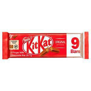 KitKat 2 Finger Milk Chocolate Biscuit Bar Multipack 9x20.7g