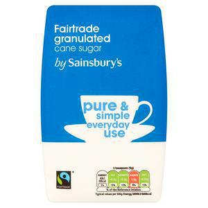 Sainsbury's Fairtrade White Granulated Sugar 1kg