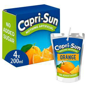 Capri Sun No Added Sugar Orange 4x200ml