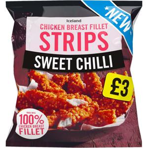 Iceland Sweet Chilli Chicken Breast Fillet Strips 550g