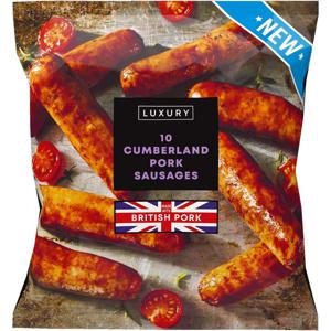 Iceland Luxury 10 Cumberland Pork Sausages 600g