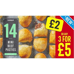 Iceland 14 (approx.) Mini Beef Pasties 392g