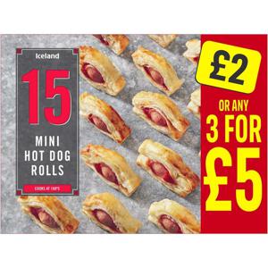 Iceland 15 Mini Hot Dog Rolls 195g