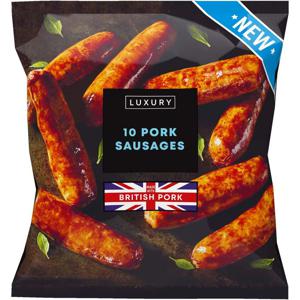 Iceland Luxury 10 Pork Sausages 600g