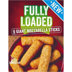 Iceland 6 (approx.) Giant Mozzarella Sticks 360g