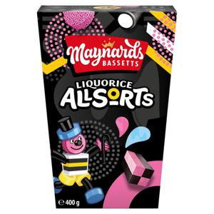 Maynards Bassetts Liquorice Allsorts Sweets Carton 400g