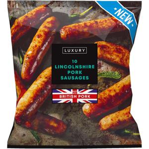 Iceland Luxury 10 Lincolnshire Pork Sausages 600g