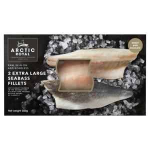 Arctic Royal 2 Extra Large Seabass Fillets 300g