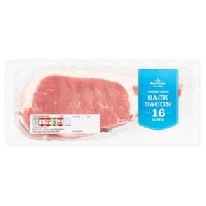 Morrisons Unsmoked 16 Back Bacon Rashers