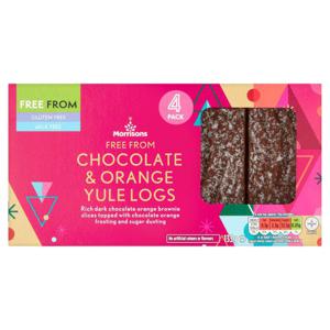 Morrisons Free From 4 Chocolate Orange Yule Logs