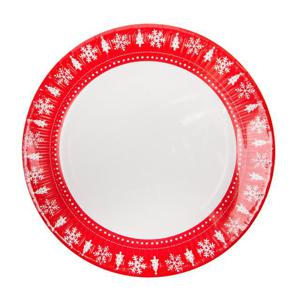 Morrisons Red & White Christmas Plates