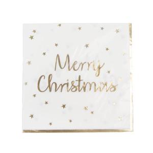 Morrisons Gold Star Merry Christmas Napkins