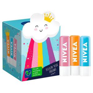 Nivea Rainbow Lip Balm Gift Set Stocking Filler for Her