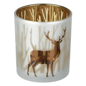 Glass Reindeer Tealight Holder