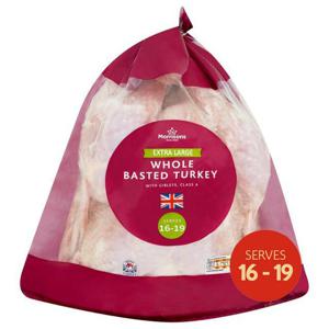 Morrisons Frozen Basted Turkey Extra Large 7.8-8.3kg Serves 16-19