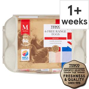 Tesco Medium Free Range Eggs 6 Pack