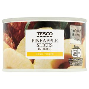 Tesco Pineapple Slices In Natural Juice 227G