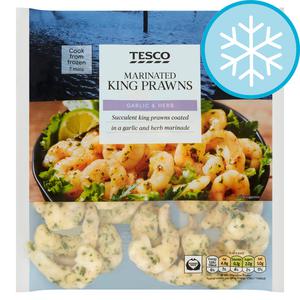 Tesco Raw Garlic & Herb Marinated King Prawns 200G