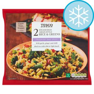 Tesco Asian Style Rice & Greens 2 X 200G