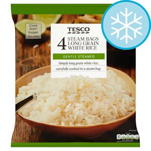 Tesco Steam Bags Long Grain White Rice 4 X 200G