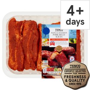 Tesco Maple & & Bourbon Pork Belly Slices 400G