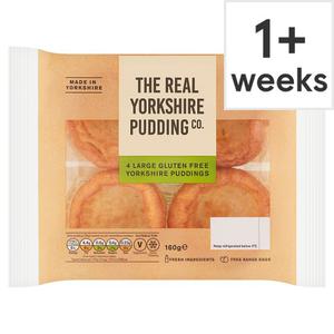 The Real Yorkshire Pudding Co. 4 Large Gluten Free Yorkshire Puddings 160G