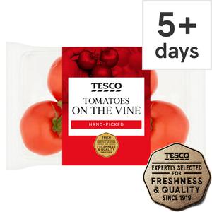 Tesco Tomatoes On The Vine 500G