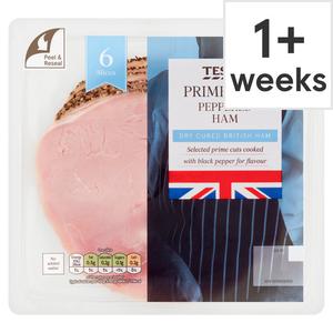 Tesco Prime Cuts Peppered Ham 125G