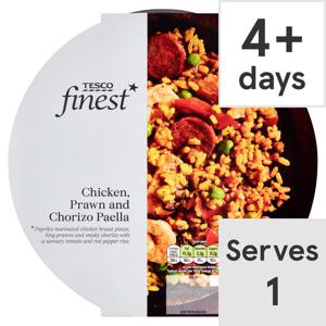 Tesco Finest Chicken Prawn & Chorizo Paella 475G