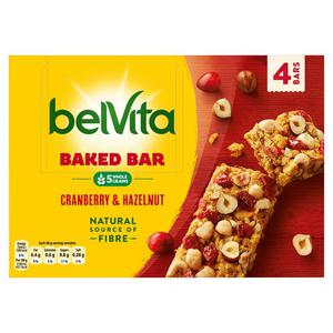 Belvita Baked Bar Cranberry & Hazelnut 4X40g