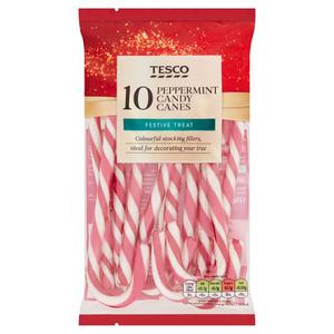 Tesco 10 Peppermint Candy Canes 125G